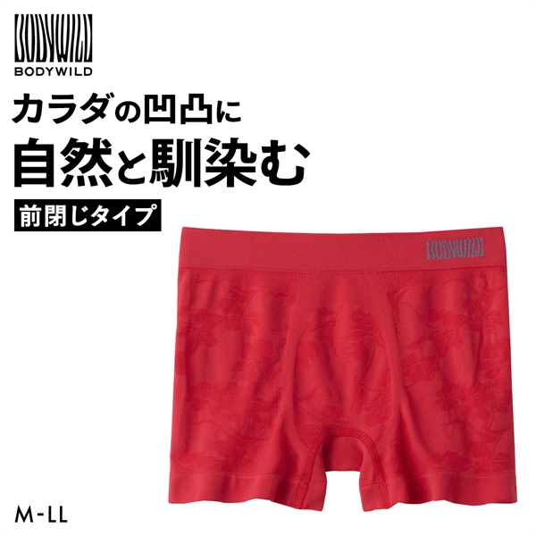 グンゼ GUNZE ボディワイルド BODYWILD フラワージャカード柄 ボクサーパンツ メンズ 立体成型 3D-Boxer 前とじ