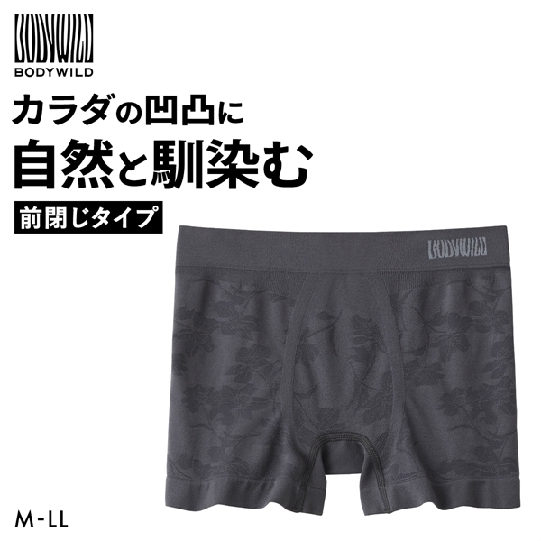グンゼ GUNZE ボディワイルド BODYWILD フラワージャカード柄 ボクサーパンツ メンズ 立体成型 3D-Boxer 前とじ
