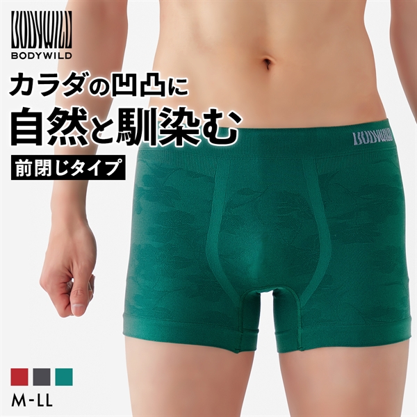 グンゼ GUNZE ボディワイルド BODYWILD フラワージャカード柄 ボクサーパンツ メンズ 立体成型 3D-Boxer 前とじ