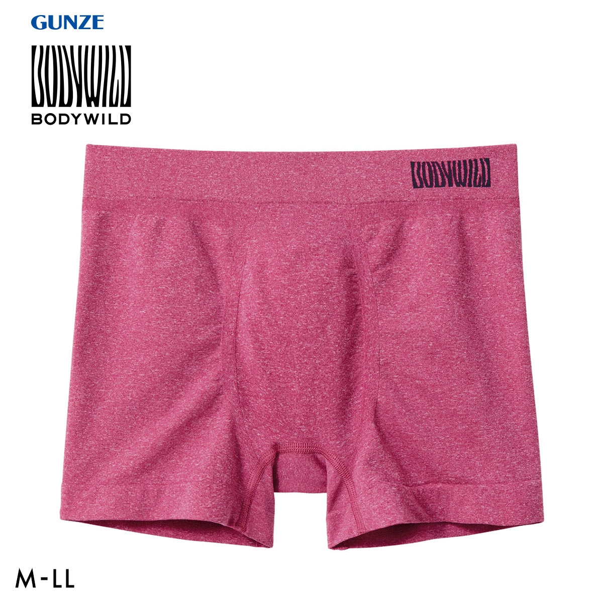 グンゼ BODY WILD 3D-Boxer メランジ調 ボクサーパンツ メンズ 立体成型 前とじ GUNZE ボディワイルド(DPI-濃ピンク-M)