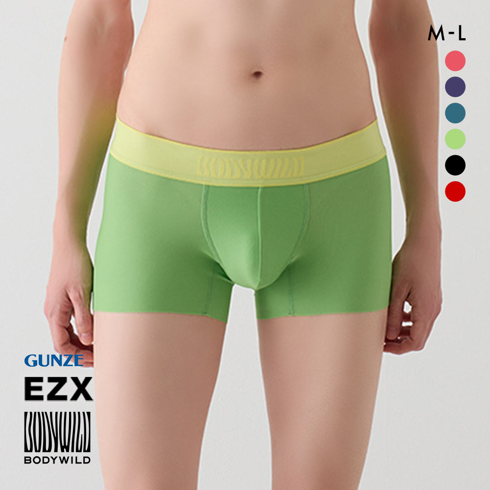 グンゼ GUNZE ボディワイルド BODY WILD イージーエックス EZX ローライズボクサーパンツ メンズ 日本製 前とじ(LM-ライム-M)