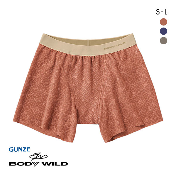 グンゼ GUNZE ボディワイルド BODY WILD ジェンダーニュートラル ラッセルレース セミロング ボクサーパンツ メンズ レディース 前とじ