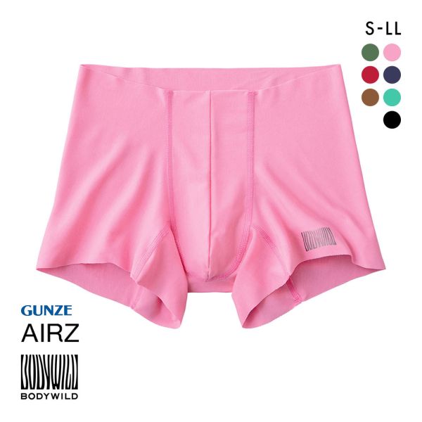 グンゼ GUNZE ボディワイルド BODY WILD エアーズ AIRZ ボクサーパンツ メンズ 日本製 前とじ(PE-ピーチ-S)