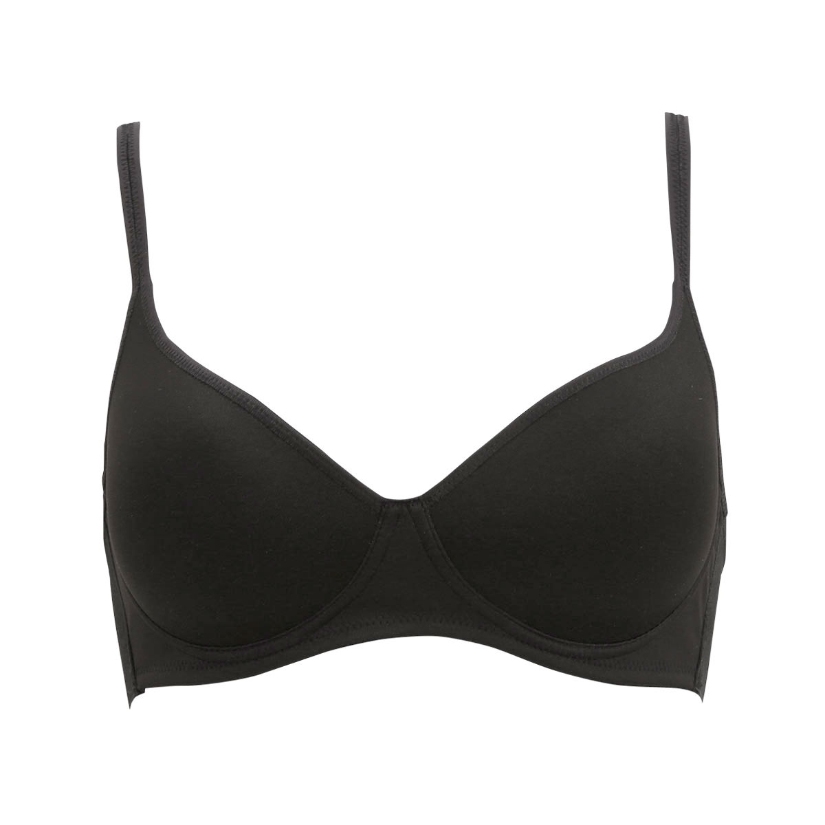 グンゼ GUNZE 軽ブラ ひびきにくい ノンワイヤー 3/4カップブラジャー(BK-ブラック-A70)