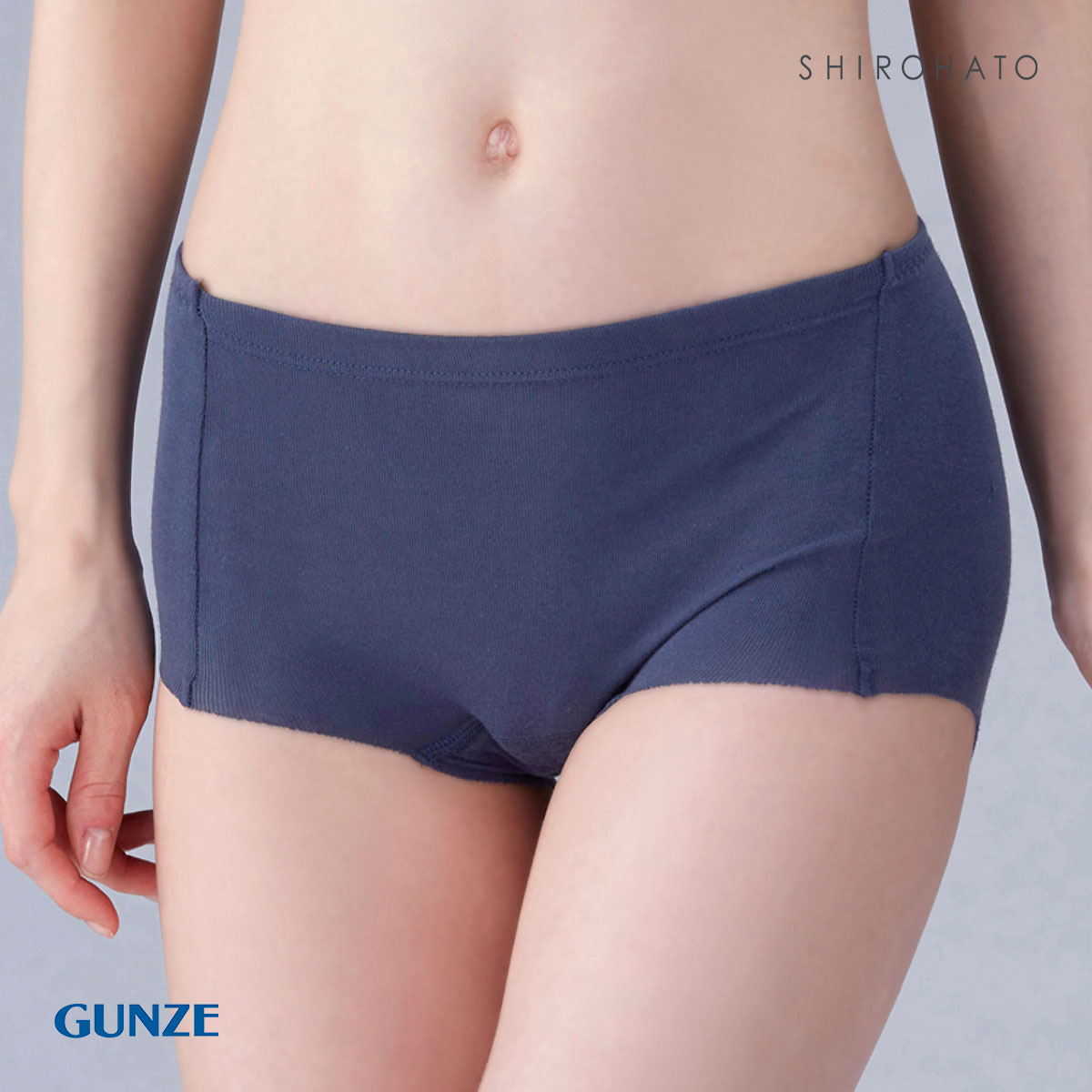 グンゼ GUNZE ひびきにくい サニタリーショーツ 綿85％ 消臭 レディース 単品(NV-ネイビー-M)