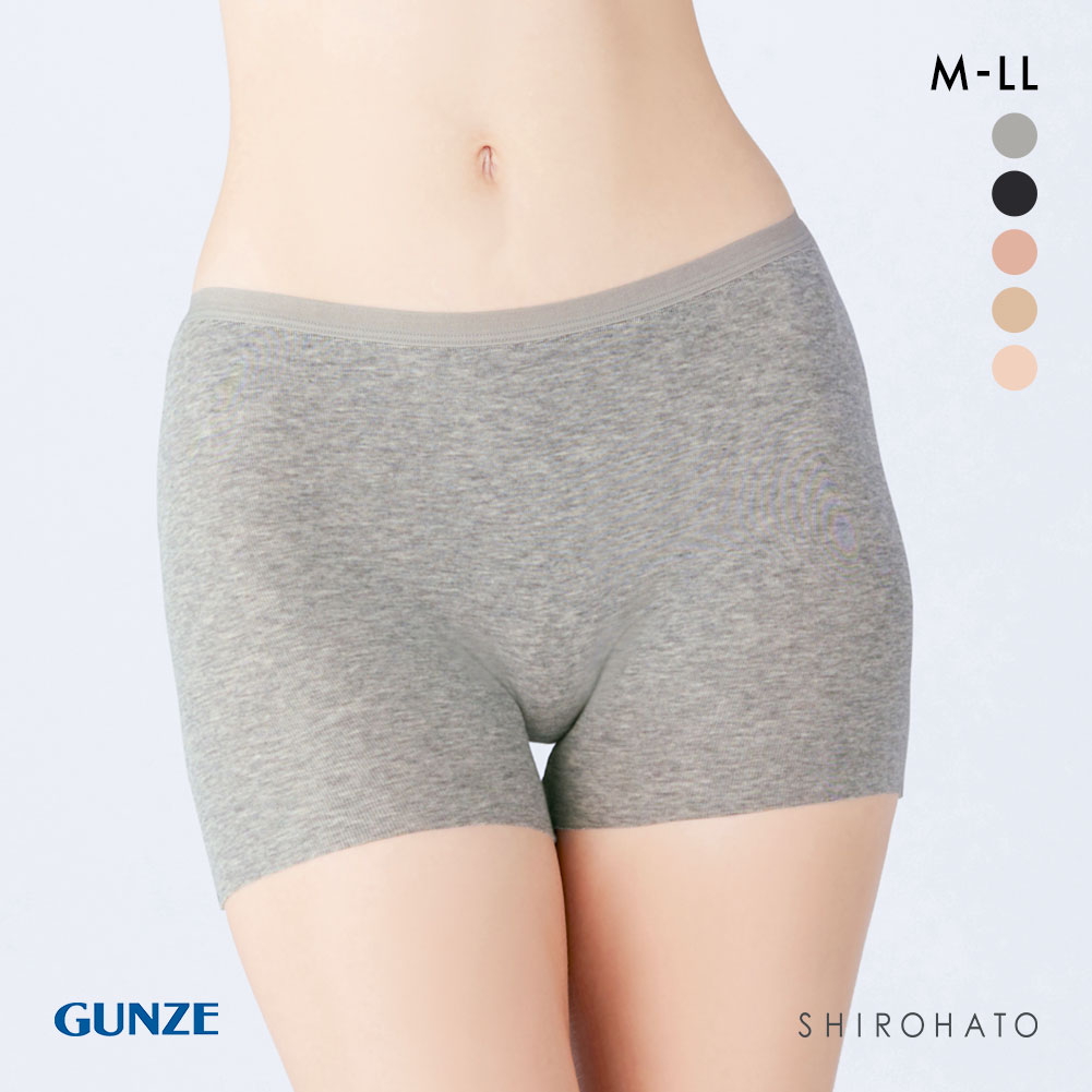 グンゼ GUNZE いいここち ひびきにくい綿85% ショーツ 一分丈 深め ハイウエスト 単品(HGY-杢グレー-M)
