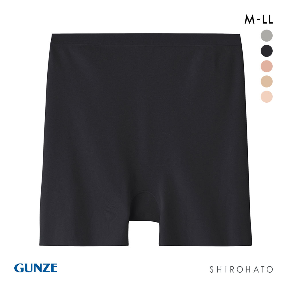 グンゼ GUNZE いいここち ひびきにくい綿85% ショーツ 一分丈 深め ハイウエスト 単品(BK-ブラック-M)