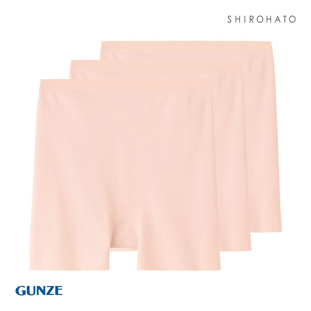 グンゼ GUNZE いいここち ひびきにくい綿85% ショーツ 一分丈 深め ハイウエスト 3枚セット(LPI-薄ピンク-M)