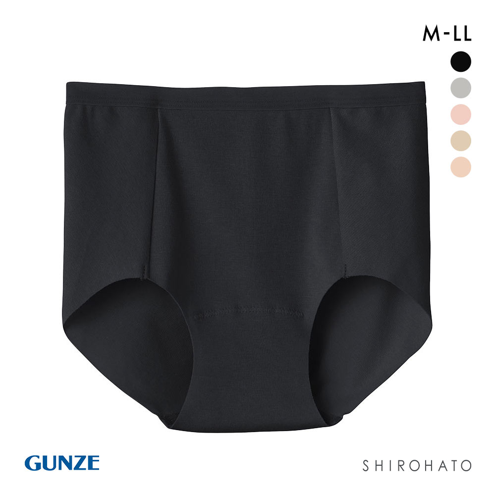 グンゼ GUNZE いいここち ひびきにくい綿85％ ショーツ 深め レディース ローレッグ 単品(BK-ブラック-M)
