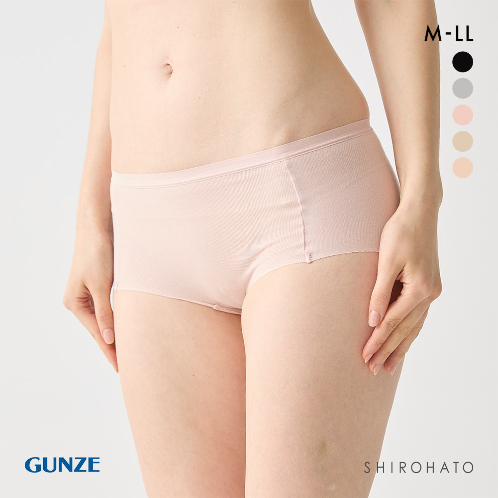 グンゼ GUNZE いいここち ひびきにくい綿85％ ショーツ 深め レディース ローレッグ 単品(PS-スモークピンク-M)