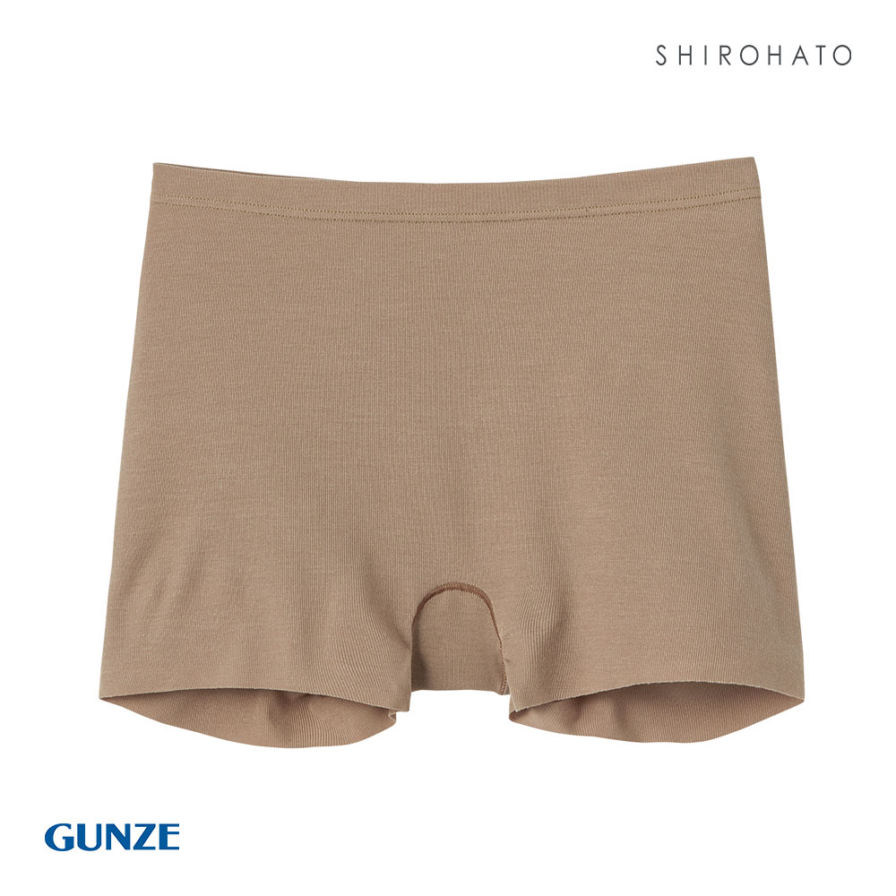 グンゼ GUNZE hadaka ショーツ はきこみ丈深め 1分丈 ハイウエスト 単品 透けにくい ヘム(BR-ブラウン-M)