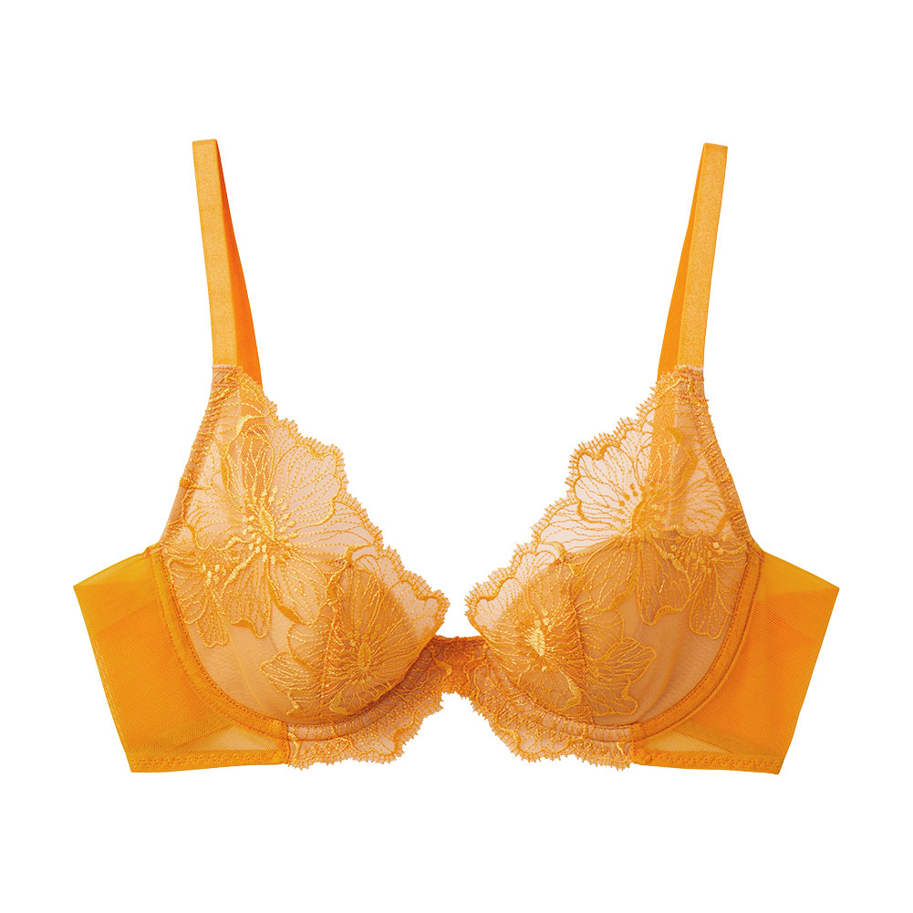 グンゼ GUNZE トゥシェ Tuche more more sheer BRA 盛らない派の透明感ブラ ブラジャー レディース 単品(MD-マンダリン-B70)