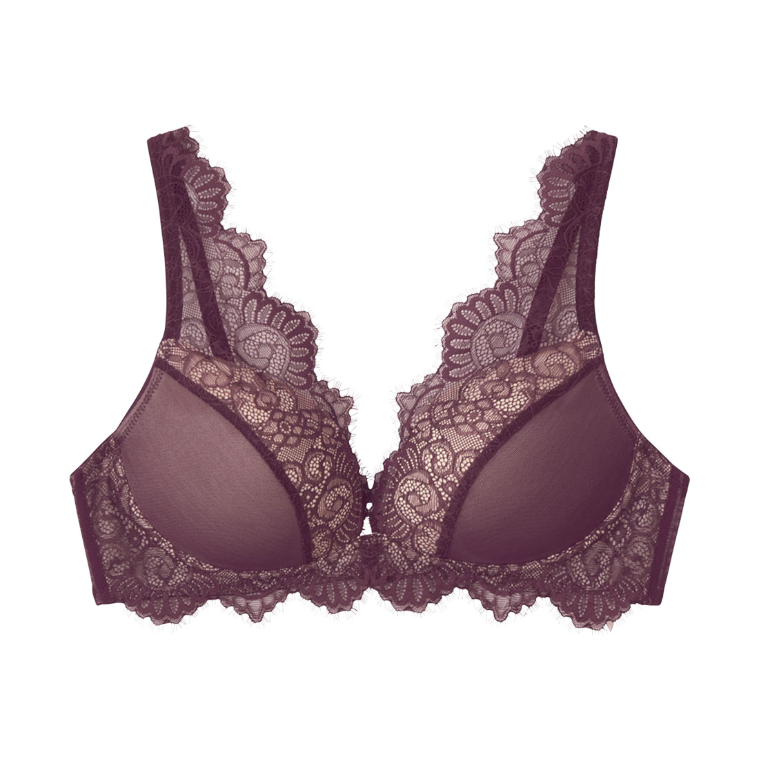 グンゼ GUNZE トゥシェ Tuche サイドすっきりワイヤレス ブラジャー ノンワイヤー  ワイヤレスブラ 単品(DPU-濃パープル-B70)