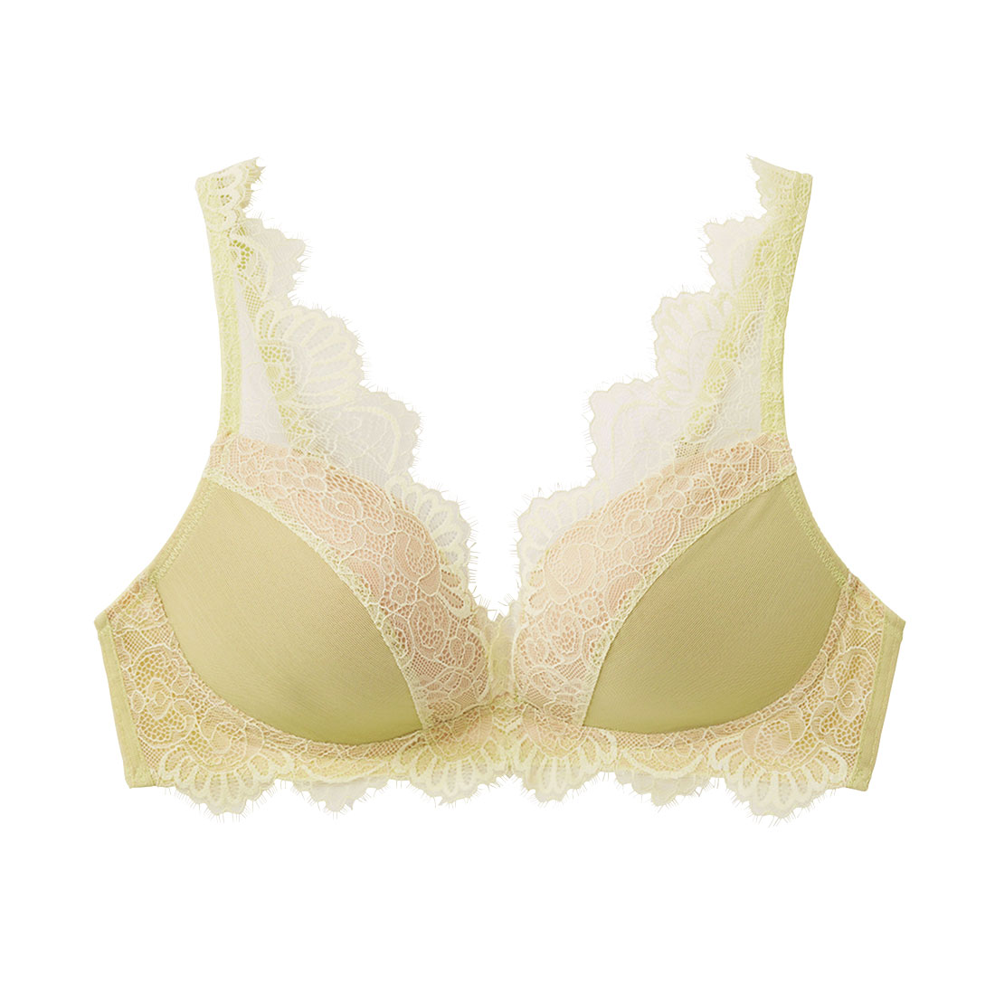 グンゼ GUNZE トゥシェ Tuche サイドすっきりワイヤレス ブラジャー ノンワイヤー  ワイヤレスブラ 単品(LM-ライム-B70)