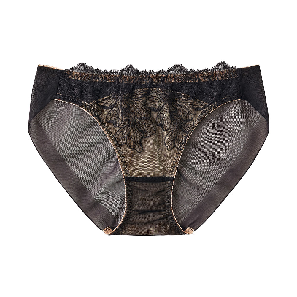 グンゼ GUNZE トゥシェ Tuche more more sheer BRA ペアショーツ レディース ひびきにくい ヘム 単品(BK-ブラック-M)