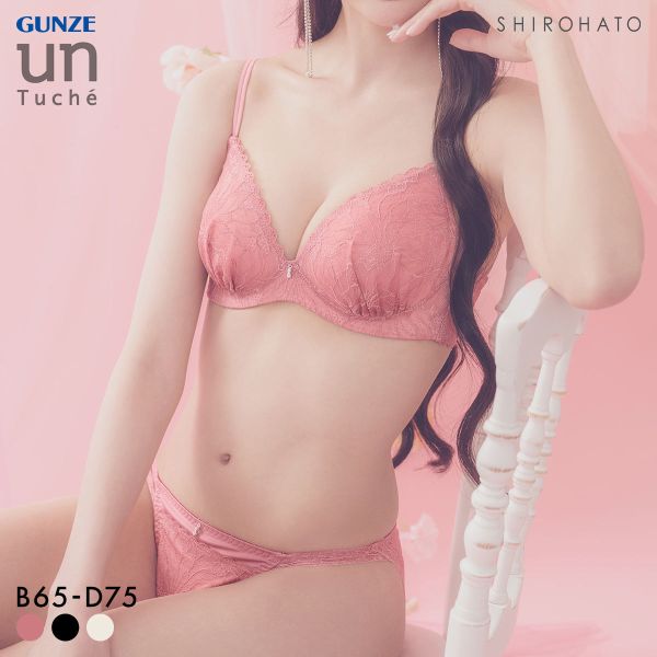 グンゼ unTuche ノンワイヤーブラ＆ショーツセット レースタイプ ティーンズ ワイレスブラ ブラジャー GUNZE アントゥシェ