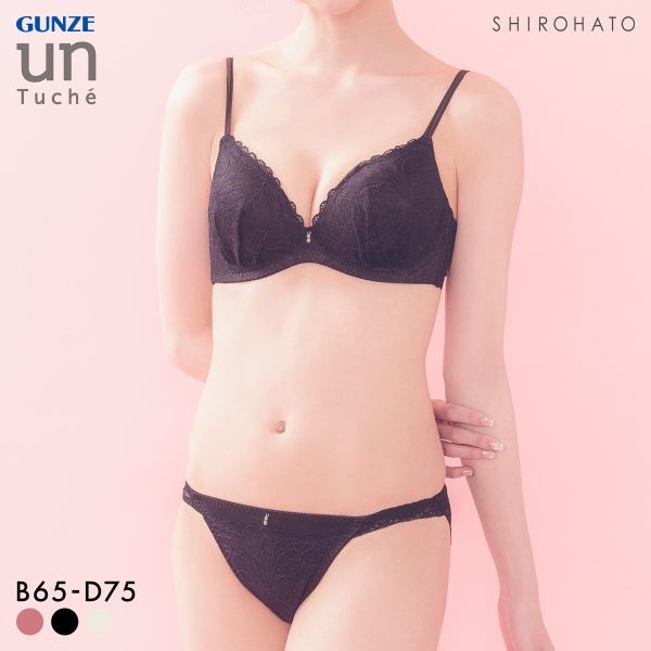 グンゼ unTuche ノンワイヤーブラ＆ショーツセット レースタイプ ティーンズ ワイレスブラ ブラジャー GUNZE アントゥシェ