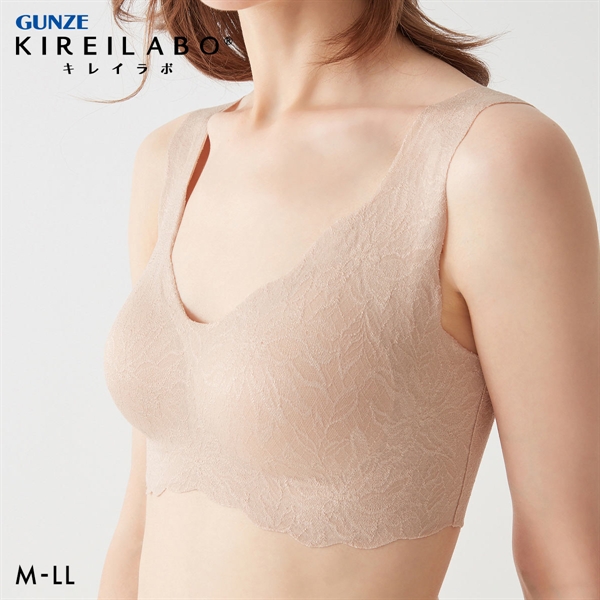 グンゼ GUNZE キレイラボ KIREILABO ブラファンデ ブラジャー ノンワイヤー ハーフトップ 完全無縫製 シームレス 単品