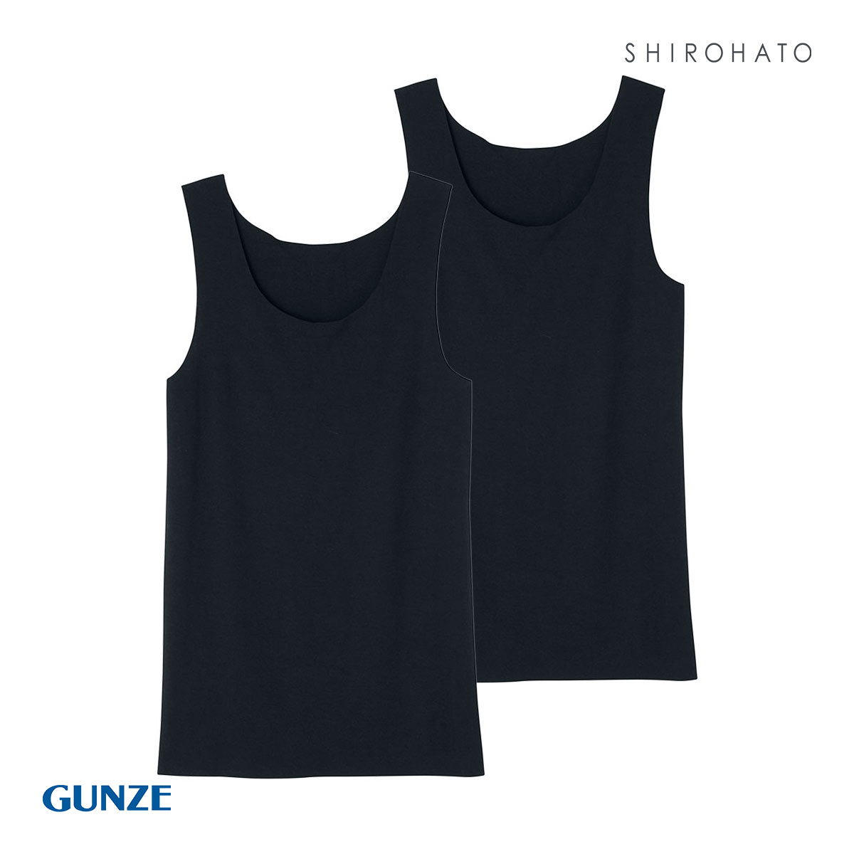 グンゼ GUNZE キレイラボ KIREILABO フィッテ Fitte オーガニックコットン混 タンクトップ 2点セット レディース インナー(BK-ブラック-M)