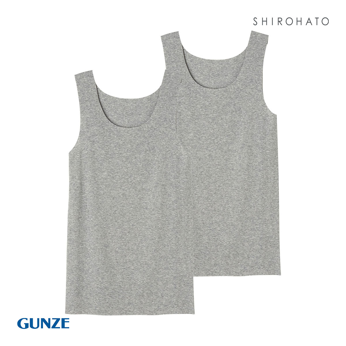 グンゼ GUNZE キレイラボ KIREILABO フィッテ Fitte オーガニックコットン混 タンクトップ 2点セット レディース インナー(HGY-杢グレー-M)