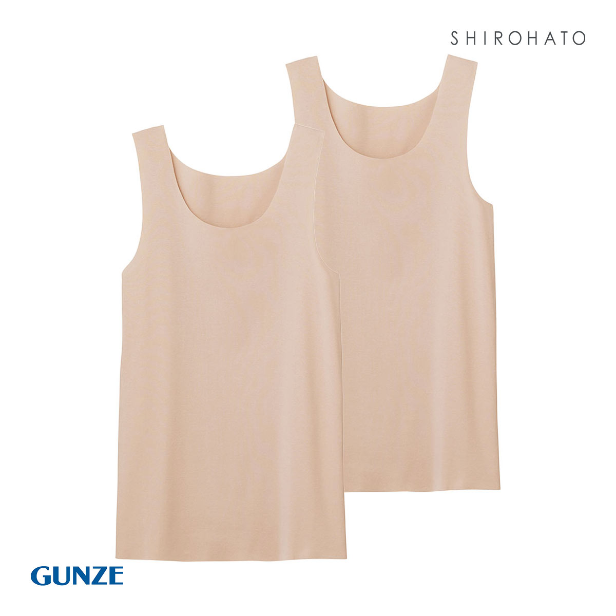 グンゼ GUNZE キレイラボ KIREILABO フィッテ Fitte オーガニックコットン混 タンクトップ 2点セット レディース インナー(PB-ピンクベージュ-M)