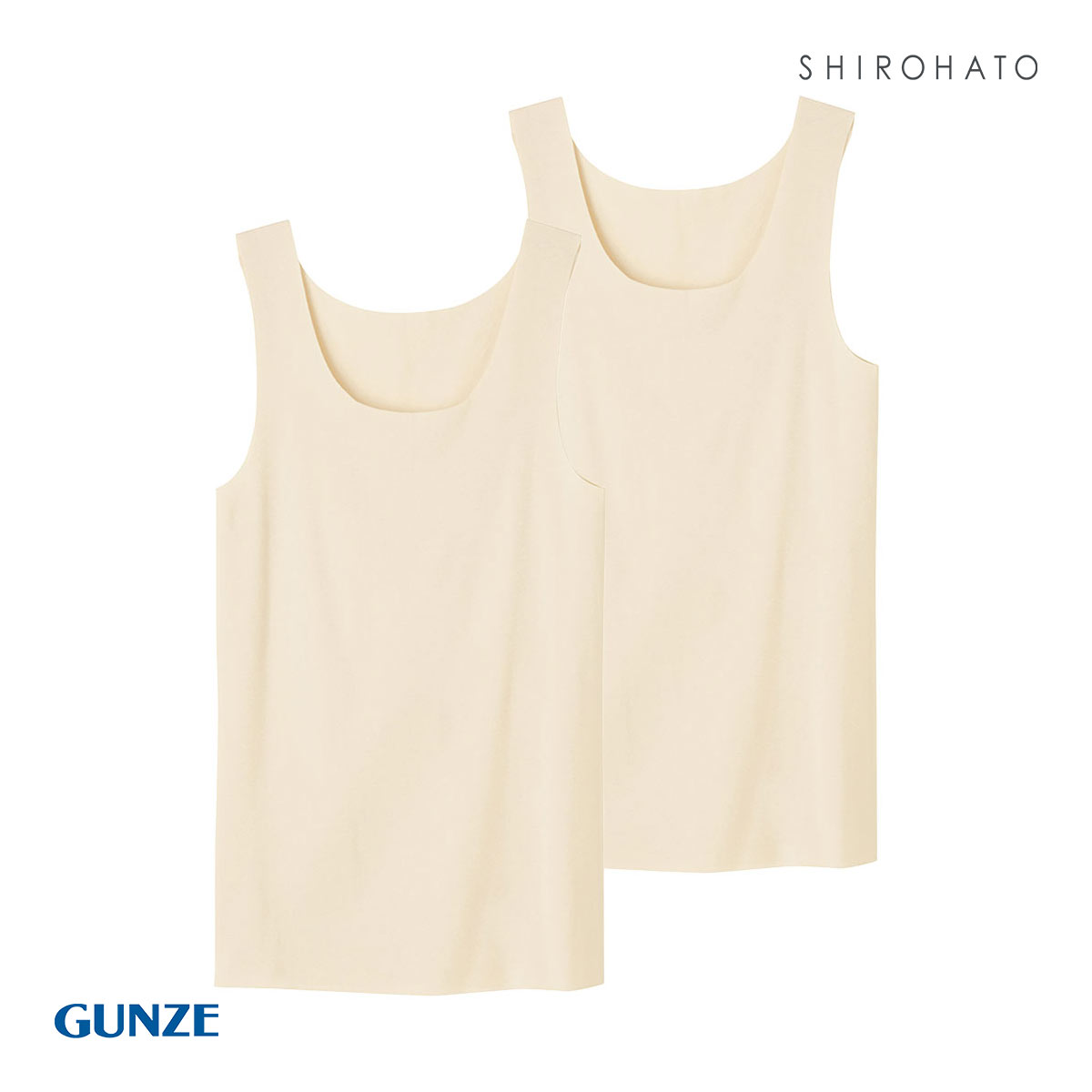 グンゼ GUNZE キレイラボ KIREILABO フィッテ Fitte オーガニックコットン混 タンクトップ 2点セット レディース インナー(LBE-薄ベージュ-M)