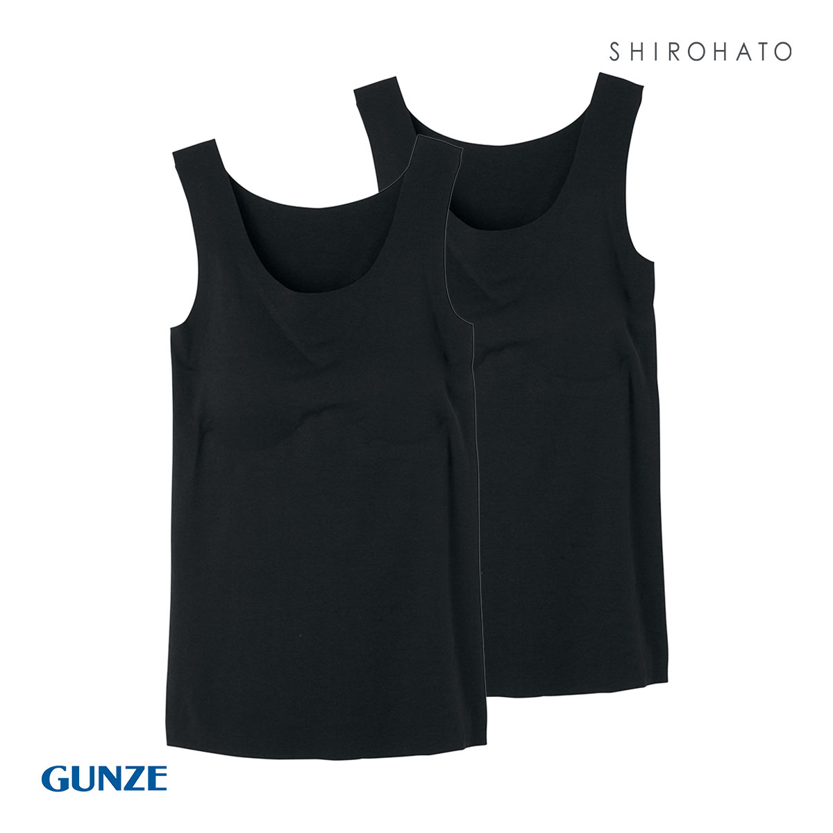 グンゼ GUNZE キレイラボ KIREILABO フィッテ Fitte オーガニックコットン混 パッド付き タンクトップ 2点セット レディース(BK-ブラック-M)