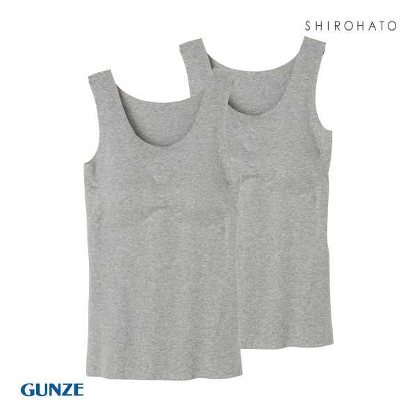 グンゼ GUNZE キレイラボ KIREILABO フィッテ Fitte オーガニックコットン混 パッド付き タンクトップ 2点セット レディース
