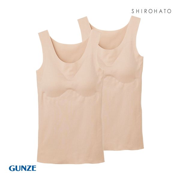 グンゼ GUNZE キレイラボ KIREILABO フィッテ Fitte オーガニックコットン混 パッド付き タンクトップ 2点セット レディース