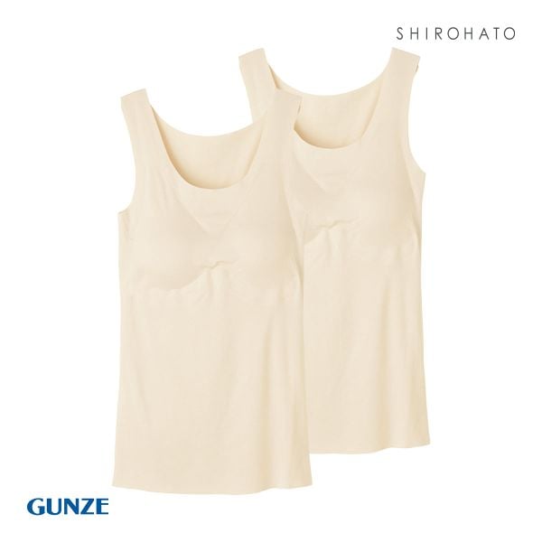 グンゼ GUNZE キレイラボ KIREILABO フィッテ Fitte オーガニックコットン混 パッド付き タンクトップ 2点セット レディース