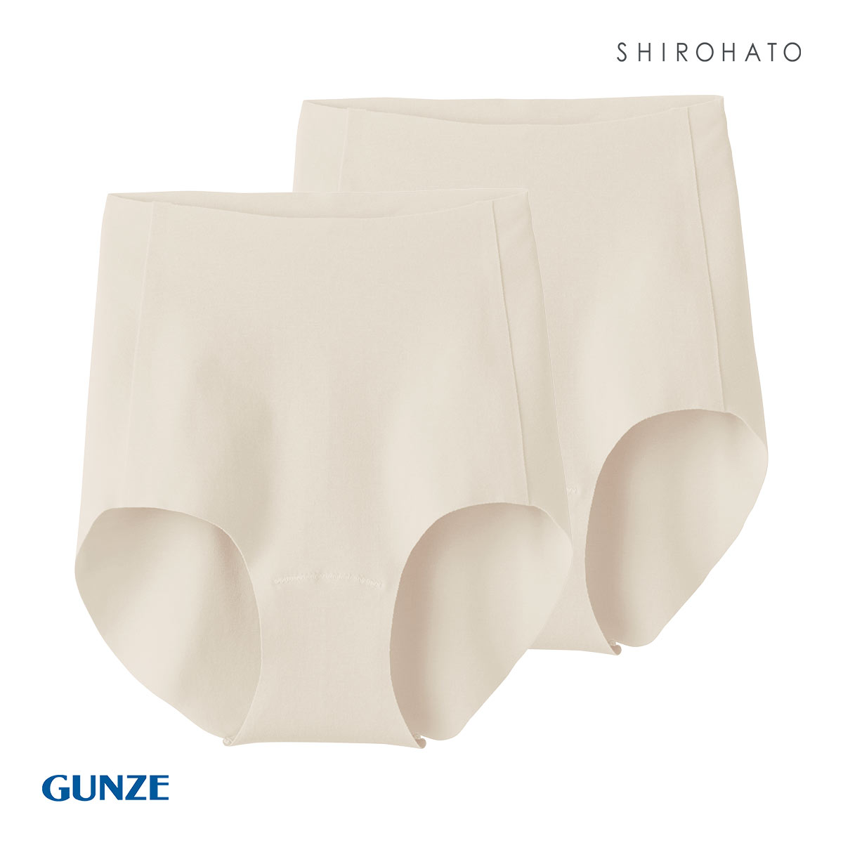 グンゼ GUNZE キレイラボ KIREILABO フィッテ Fitte オーガニックコットン混 レギュラーショーツ カットオフ 2枚セット(LBE-薄ベージュ-M)