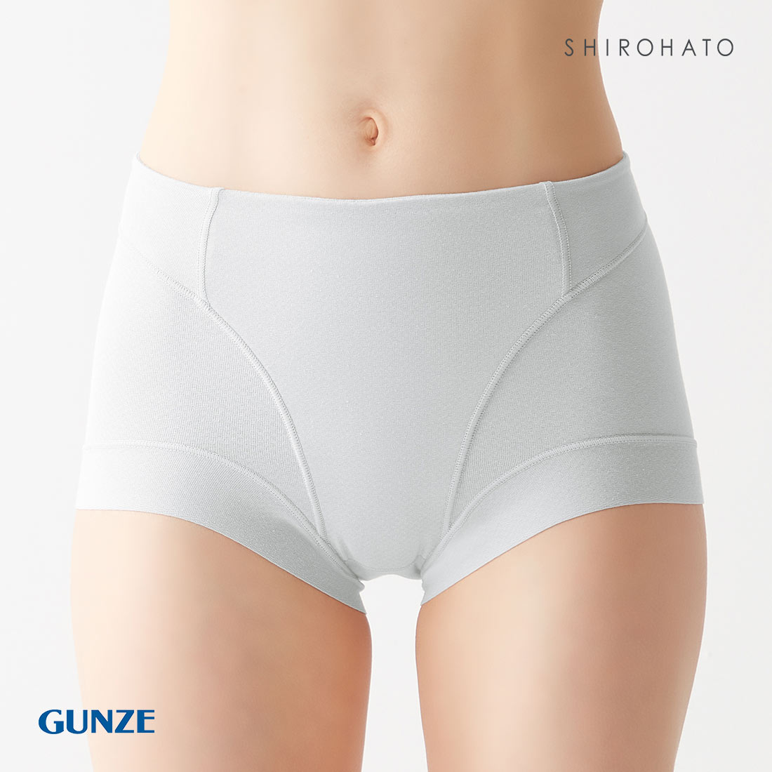 グンゼ GUNZE キレイラボ KIREILABO フィッテ Fitte ショートガードル レディース 補正下着 肌側オーガニックコットン(SL-シルバー-M)