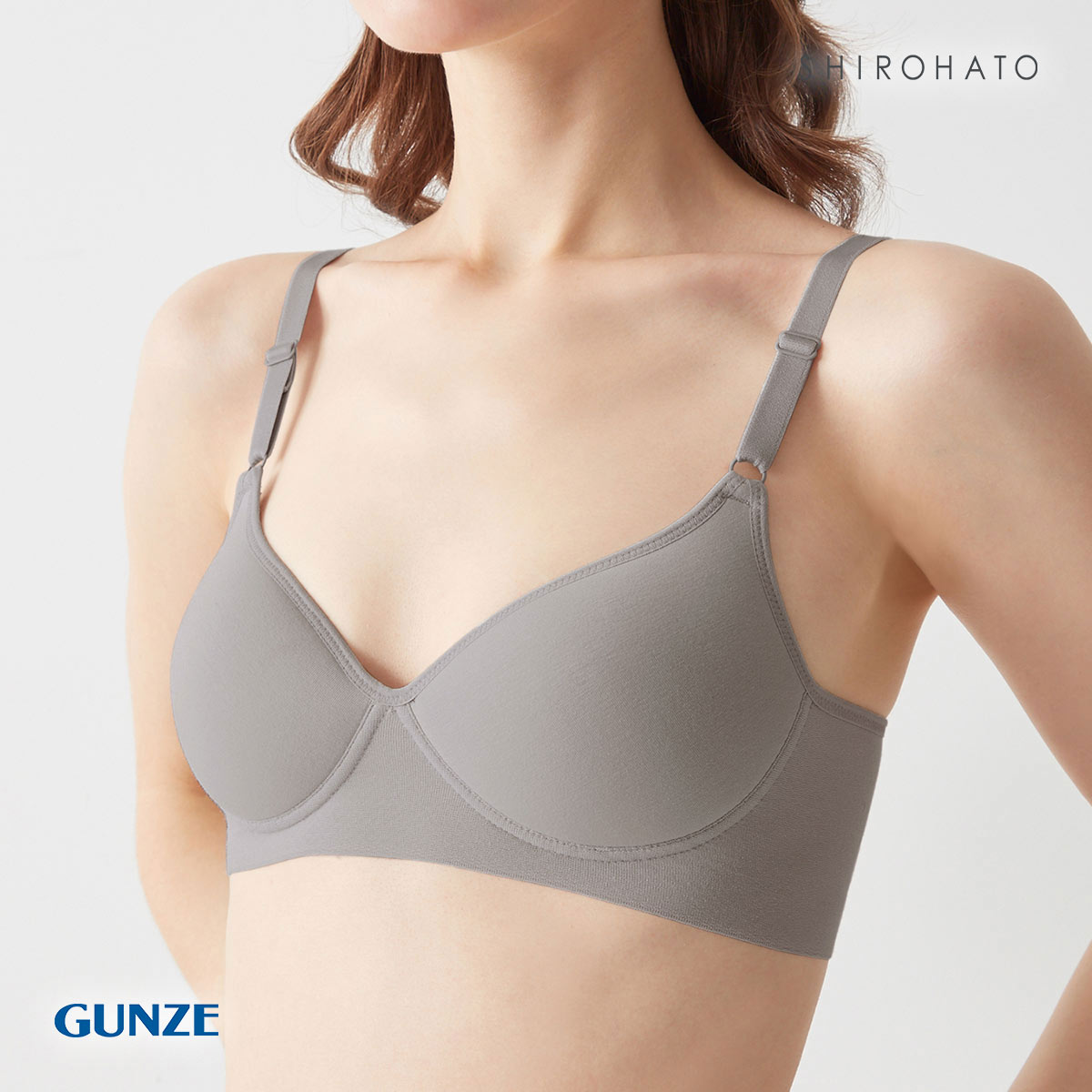 グンゼ GUNZE キレイラボ KIREILABO フィッテ Fitte ノンワイヤー ブラジャー レディース 単品 肌側オーガニックコットン(SL-シルバー-M)