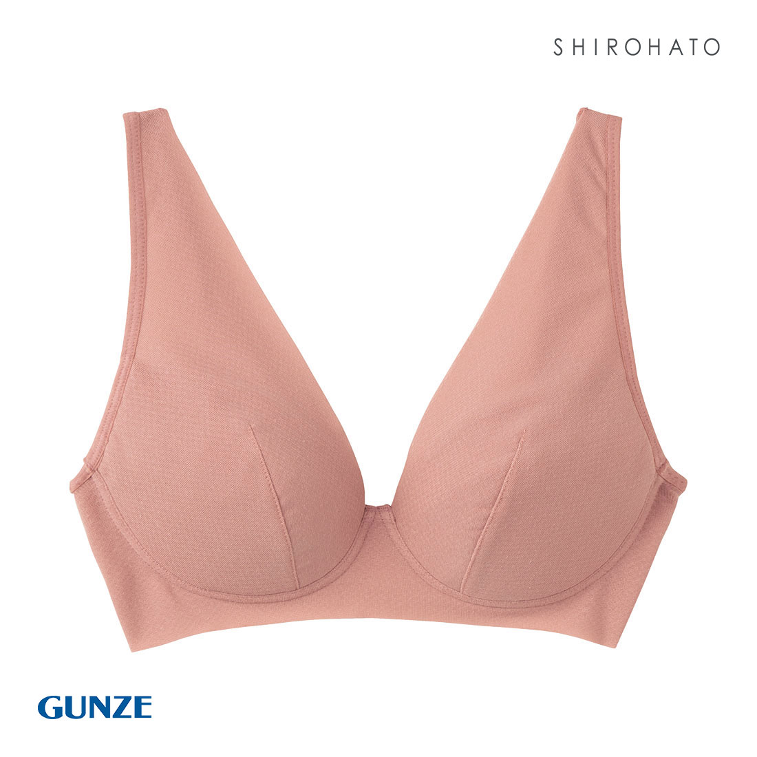 グンゼ GUNZE キレイラボ KIREILABO フィッテ Fitte ノンワイヤー ブラジャー レディース 単品 オーガニックコットン(PE-ピーチ-M)
