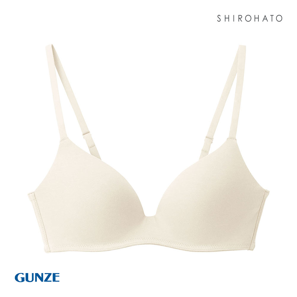 グンゼ GUNZE キレイラボ KIREILABO フィッテ Fitte COMFY MAKE BRA ブラジャー ノンワイヤー ハーフトップ オーガニックコットン混(IV-アイボリー-M)