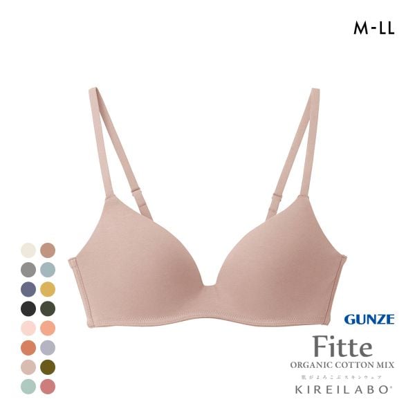 グンゼ GUNZE キレイラボ KIREILABO フィッテ Fitte COMFY MAKE BRA ブラジャー ノンワイヤー ハーフトップ オーガニックコットン混