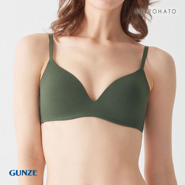 グンゼ GUNZE キレイラボ KIREILABO フィッテ Fitte COMFY MAKE BRA ブラジャー ノンワイヤー ハーフトップ オーガニックコットン混