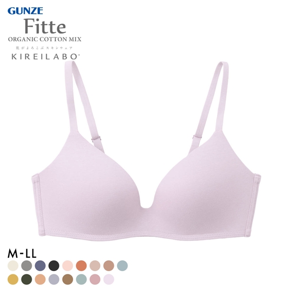 グンゼ GUNZE キレイラボ KIREILABO フィッテ Fitte COMFY MAKE BRA ブラジャー ノンワイヤー ハーフトップ オーガニックコットン混