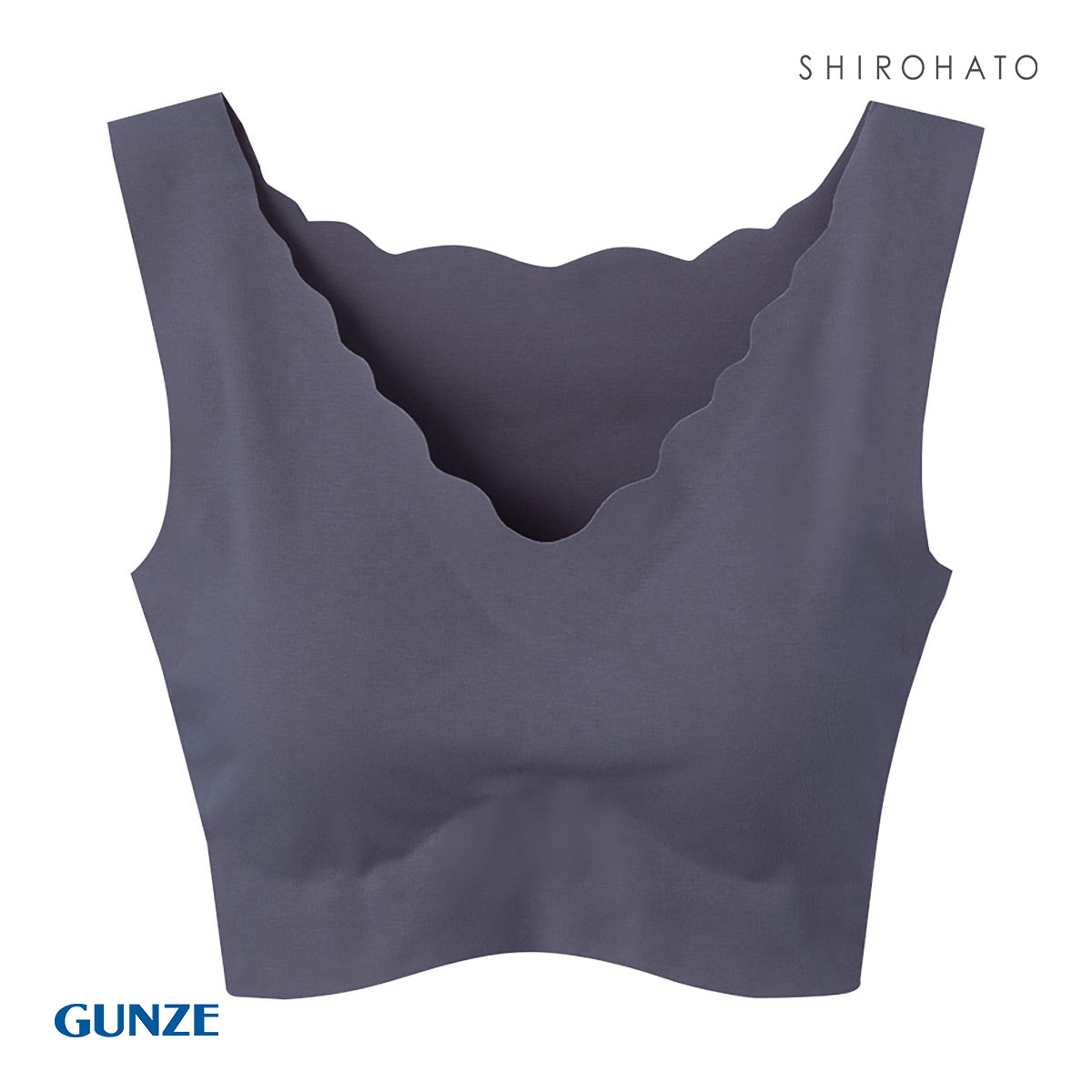 グンゼ GUNZE キレイラボ KIREILABO 完全無縫製 うるおい保湿 綿混 ハーフトップ レディース ノンワイヤー 単品(PBU-パープルブルー-M)