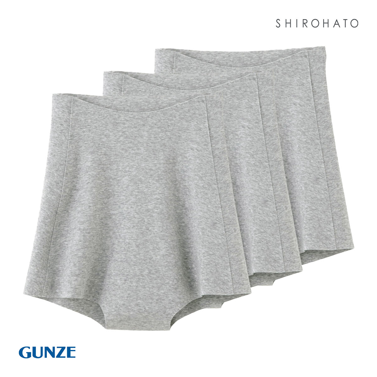 グンゼ GUNZE キレイラボ KIREILABO ボーイレングス ショーツ 深ばき 1分丈 3枚セット 完全無縫製 シームレス うるおい保湿(HGY-杢グレー-M)