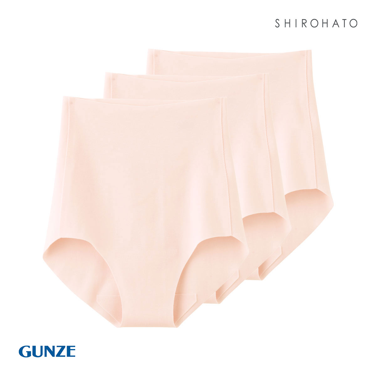 グンゼ GUNZE キレイラボ KIREILABO 完全無縫製 うるおい保湿 綿混 レギュラーショーツ 3枚セット(LPI-薄ピンク-M)