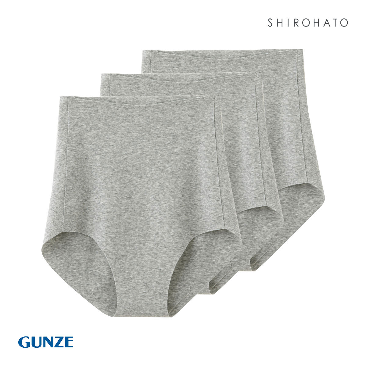 グンゼ GUNZE キレイラボ KIREILABO 完全無縫製 うるおい保湿 綿混 レギュラーショーツ 3枚セット(HGY-杢グレー-M)