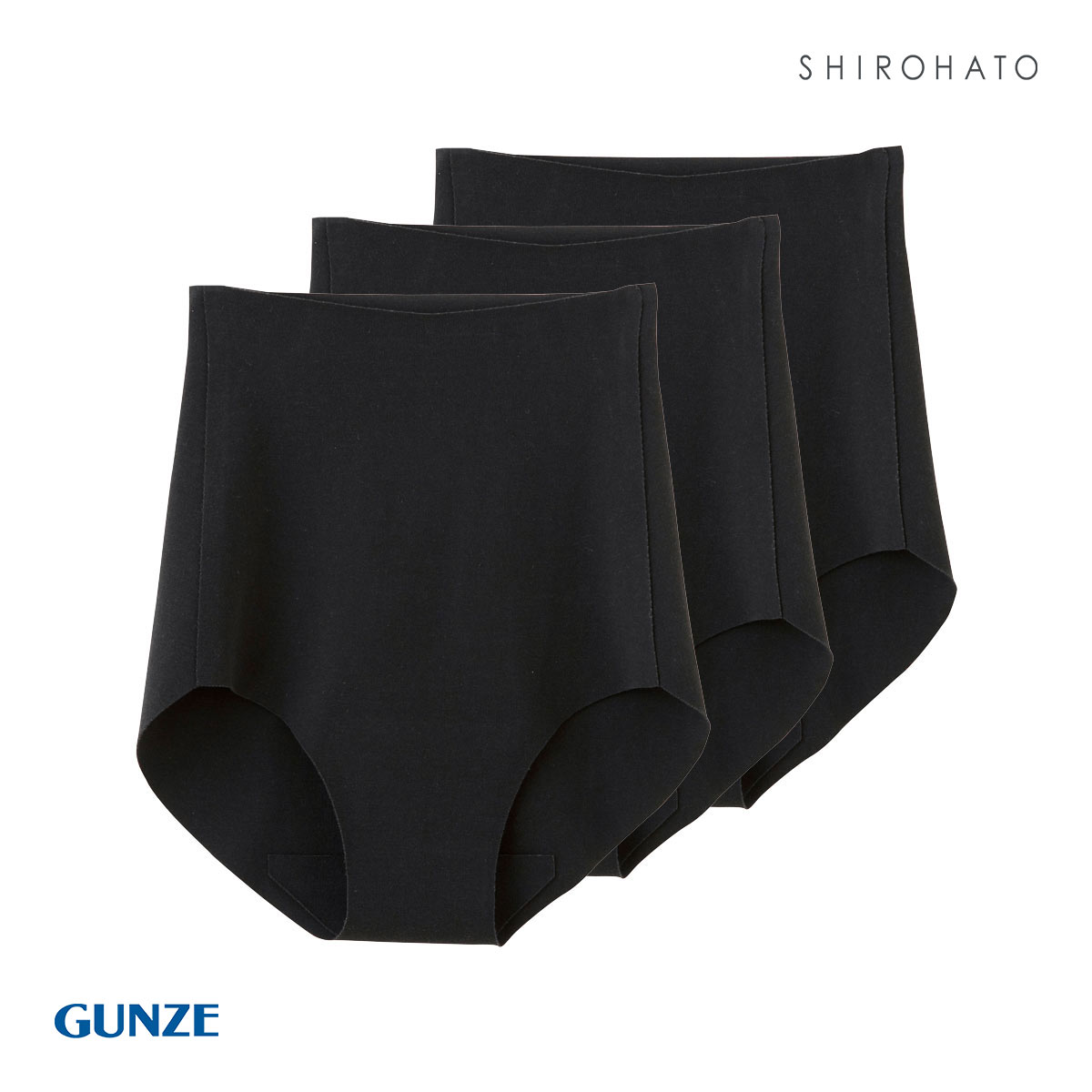 グンゼ GUNZE キレイラボ KIREILABO 完全無縫製 うるおい保湿 綿混 レギュラーショーツ 3枚セット(BK-ブラック-M)