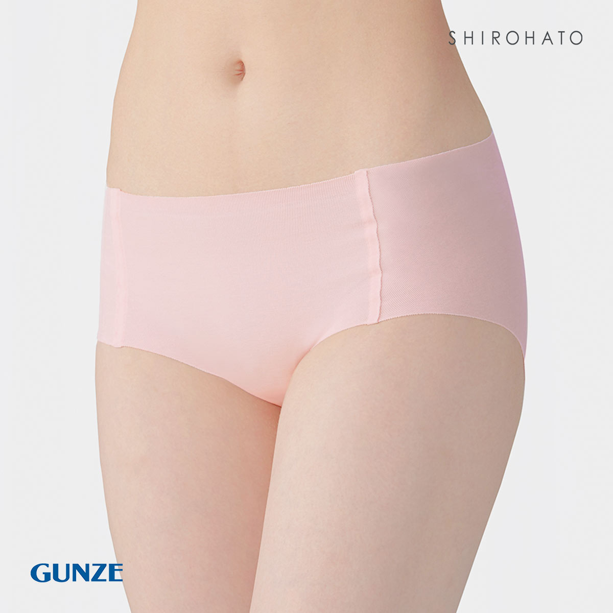 グンゼ GUNZE キレイラボ KIREILABO 完全無縫製 うるおい保湿 綿混 ハーフショーツ(LPI-薄ピンク-M)