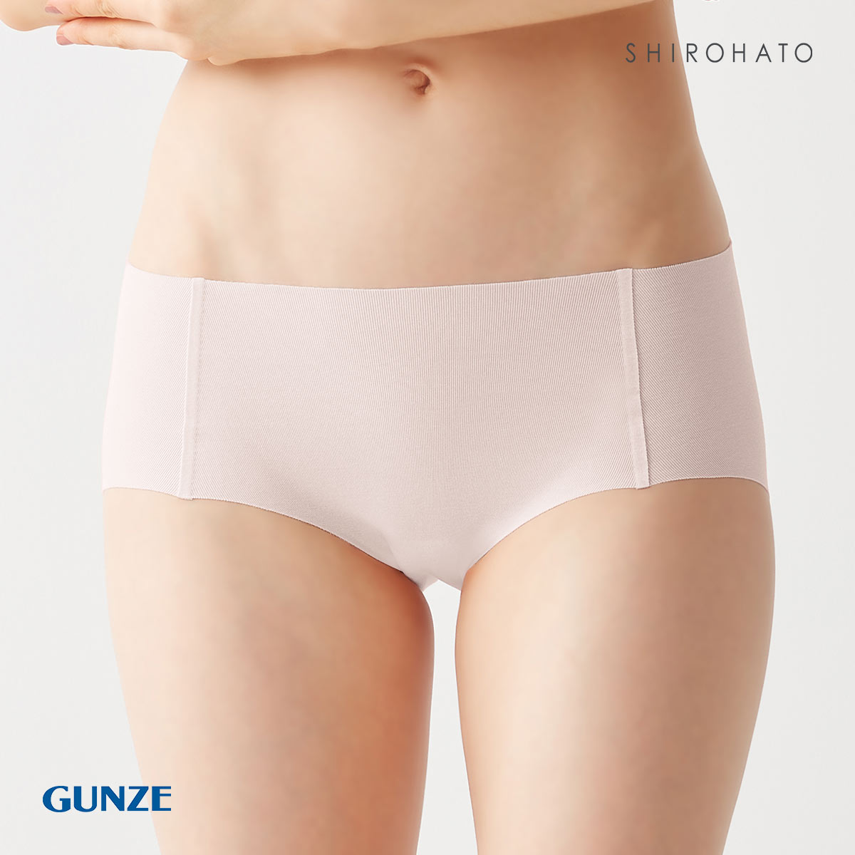 グンゼ GUNZE キレイラボ KIREILABO 完全無縫製 うるおい保湿 綿混 ハーフショーツ(PS-スモークピンク-M)
