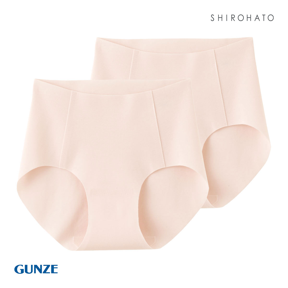 グンゼ GUNZE キレイラボ KIREILABO 完全無縫製 うるおい保湿 綿混 ハーフショーツ 2枚セット(LPI-薄ピンク-M)