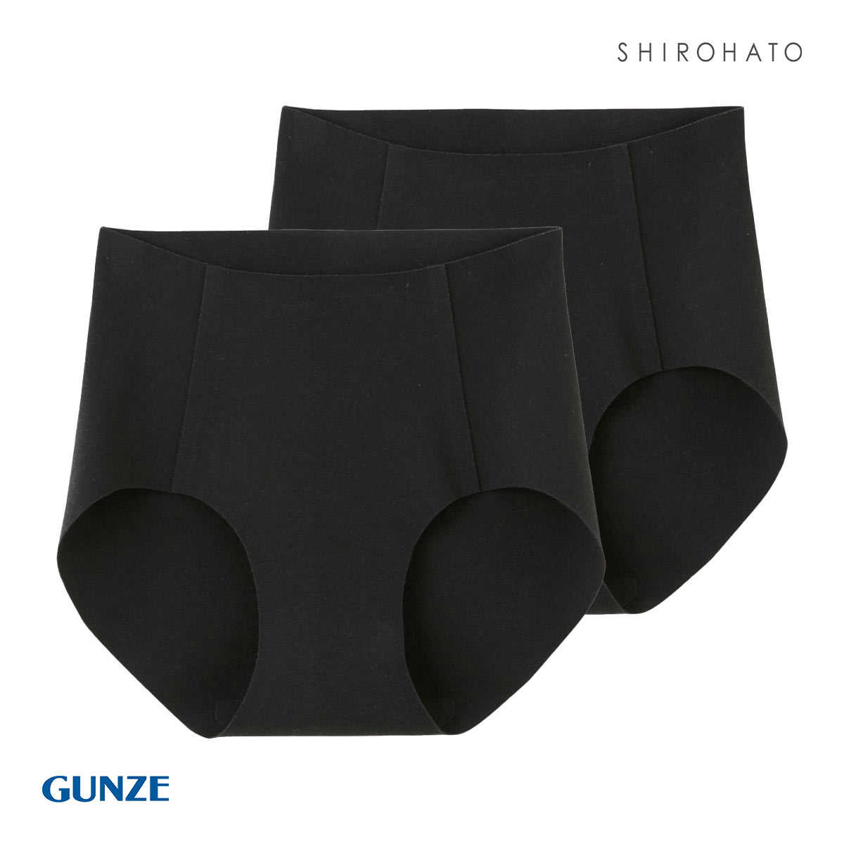 グンゼ GUNZE キレイラボ KIREILABO 完全無縫製 うるおい保湿 綿混 ハーフショーツ 2枚セット(BK-ブラック-M)