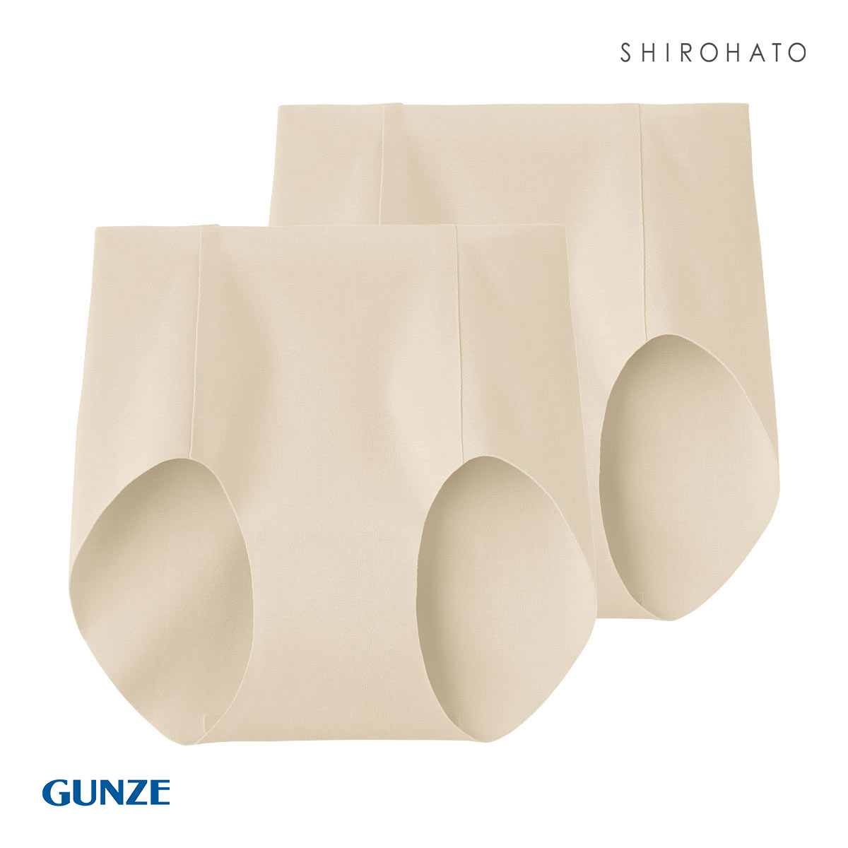 グンゼ GUNZE キレイラボ KIREILABO 完全無縫製 うるおい保湿 綿混 ハーフショーツ 2枚セット(BE-ベージュ-M)