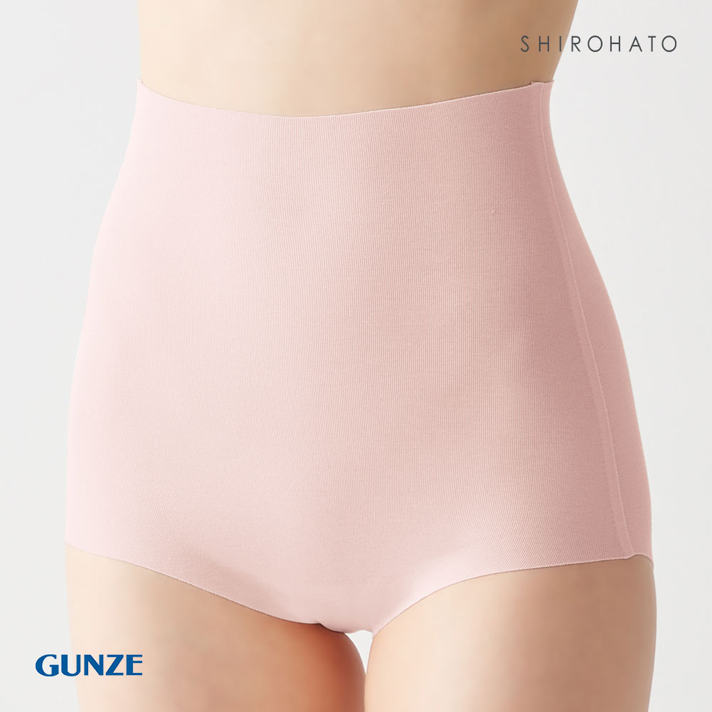 グンゼ GUNZE キレイラボ KIREILABO ハイウェストショーツ スタンダード 日本製 完全無縫製 単品(PS-スモークピンク-M)