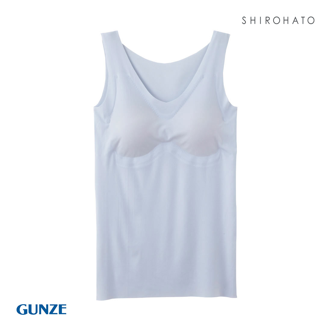 グンゼ GUNZE キレイラボ KIREILABO 完全無縫製 うるおい保湿 カップ付き タンクトップ クールタイプ(SX-サックス-M)